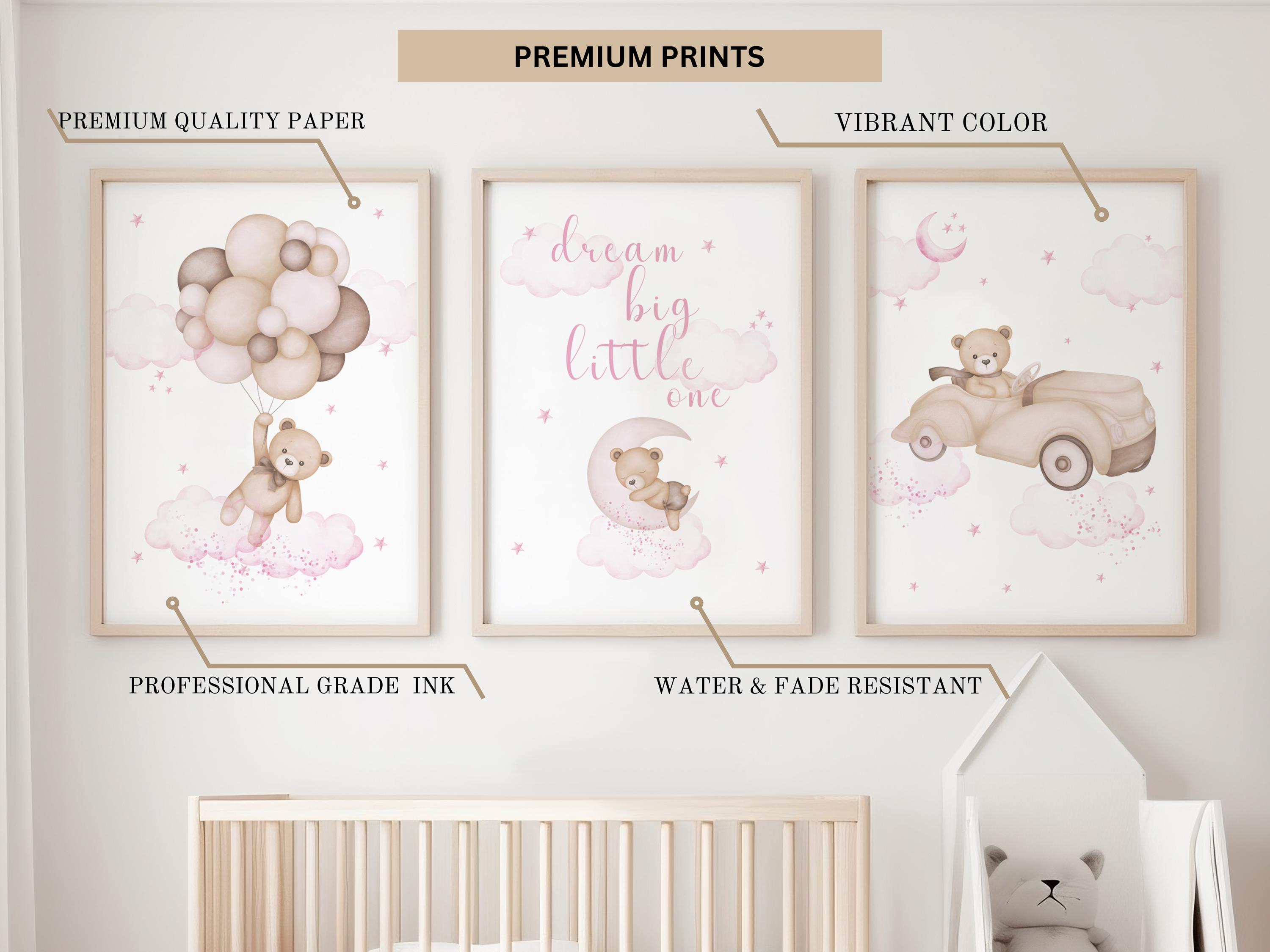 Set of 3 Teddy Bear Nursery Wall Art Print| Bear Nursery Decor| Bear ...