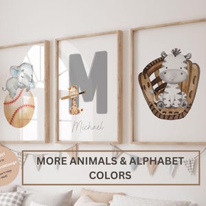 Animal Sports nursery art, Baby animal sports art, Boy Sports Nursery room, Animals Nursery Wall Art, Basketball, Football, Baseball Nursery