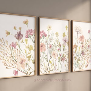 Wildflower Prints, Boho Nursery Wall Art, Botanical Print, Wildflower ...
