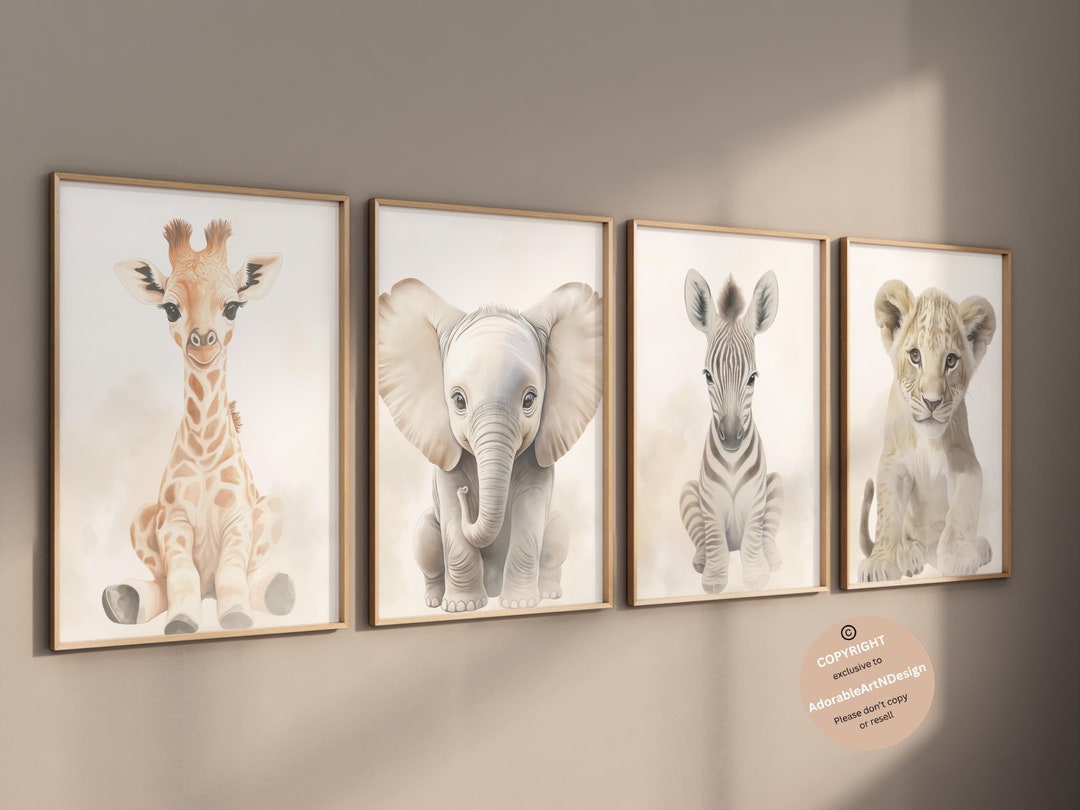 Safari Nursery Decor, Safari Animal Prints, Set of 3, Safari Baby ...