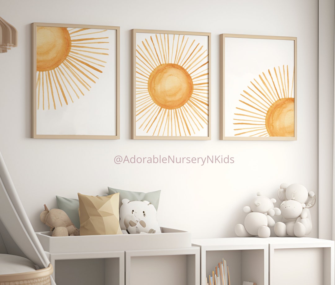 Boho Nursery Decor,boho Sun Nursery Wall Art,nursery Decor Sun, Gender ...