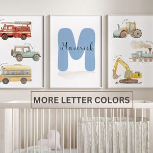 Transport vehicle prints, Transportation nursery decor, construction vehicle prints, Boy room wall art, Boy nursery cars decor, Truck prints