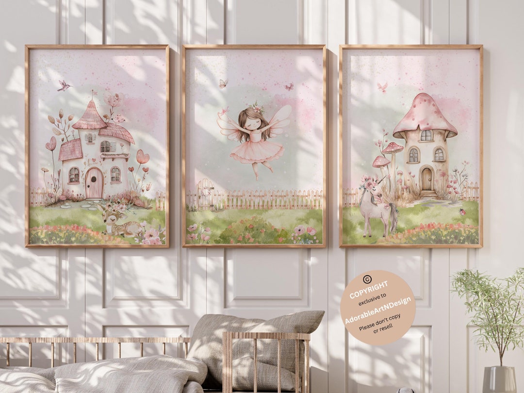 Fairy Wall Art, Fairy Garden Wall Art, Fairy Nursery Theme Decor, Fairy ...