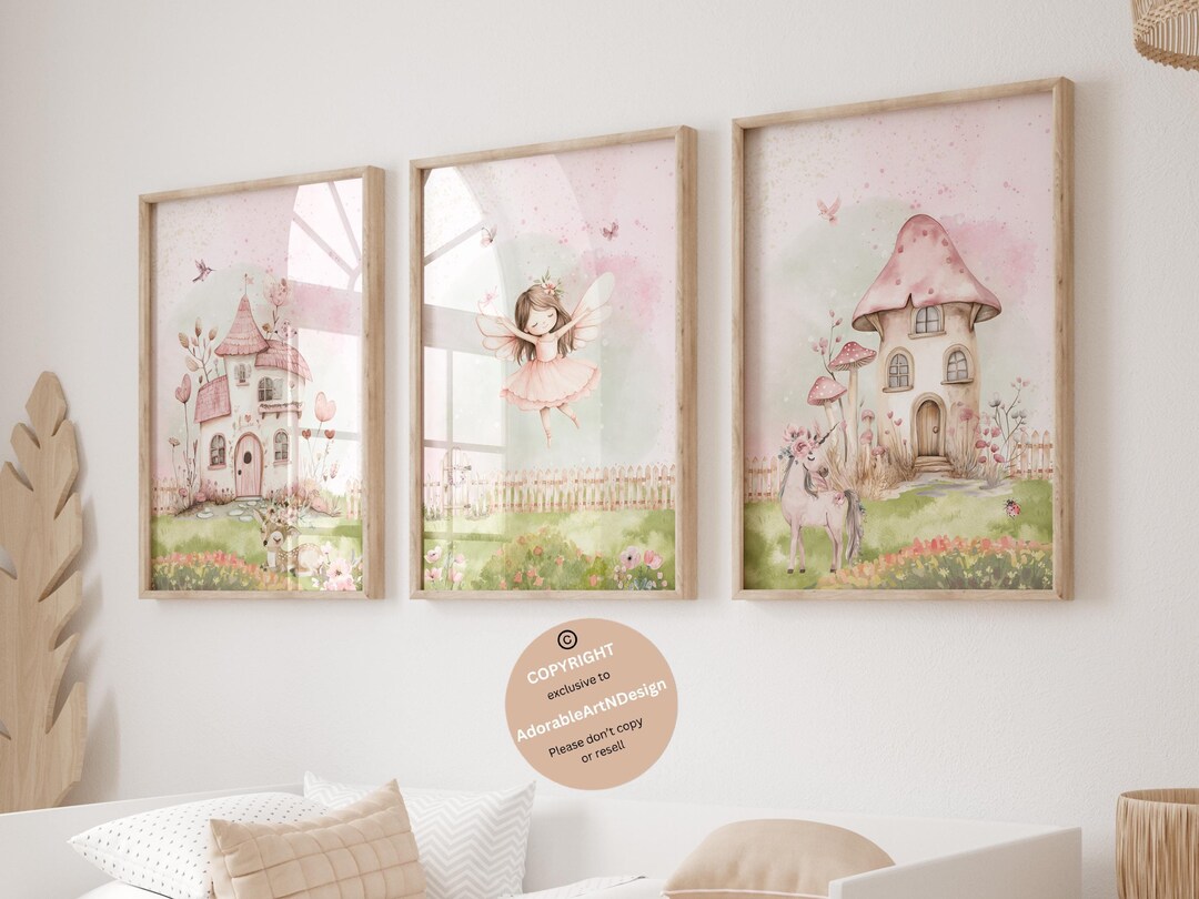 Fairy Wall Art, Fairy Garden Wall Art, Fairy Nursery Theme Decor, Fairy ...