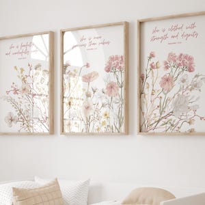 Impressões de flores silvestres, arte de parede de berçário boho, decoração de berçário de flores silvestres, decoração de berçário de meninas, arte floral de berçário, berçário cristão, berçário bíblico