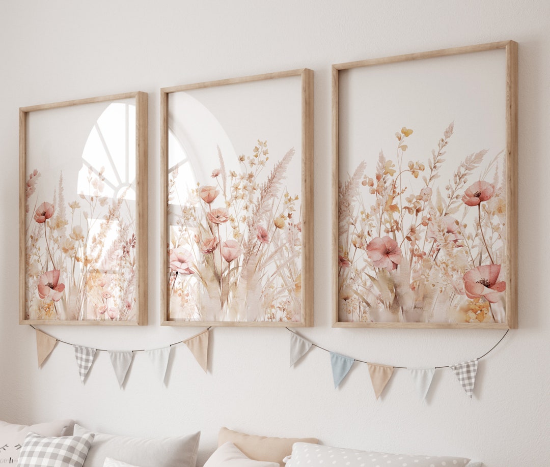 Floral Prints ,boho Nursery Wall Art, Wildflower Nursery Decor ...