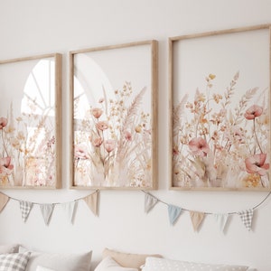 Blumenbilder, Drucke fürs Kinderzimmer, Wildblumenbilder, Drucke fürs Kinderzimmer, Deko fürs Mädchenzimmer, Wildblumenbilder