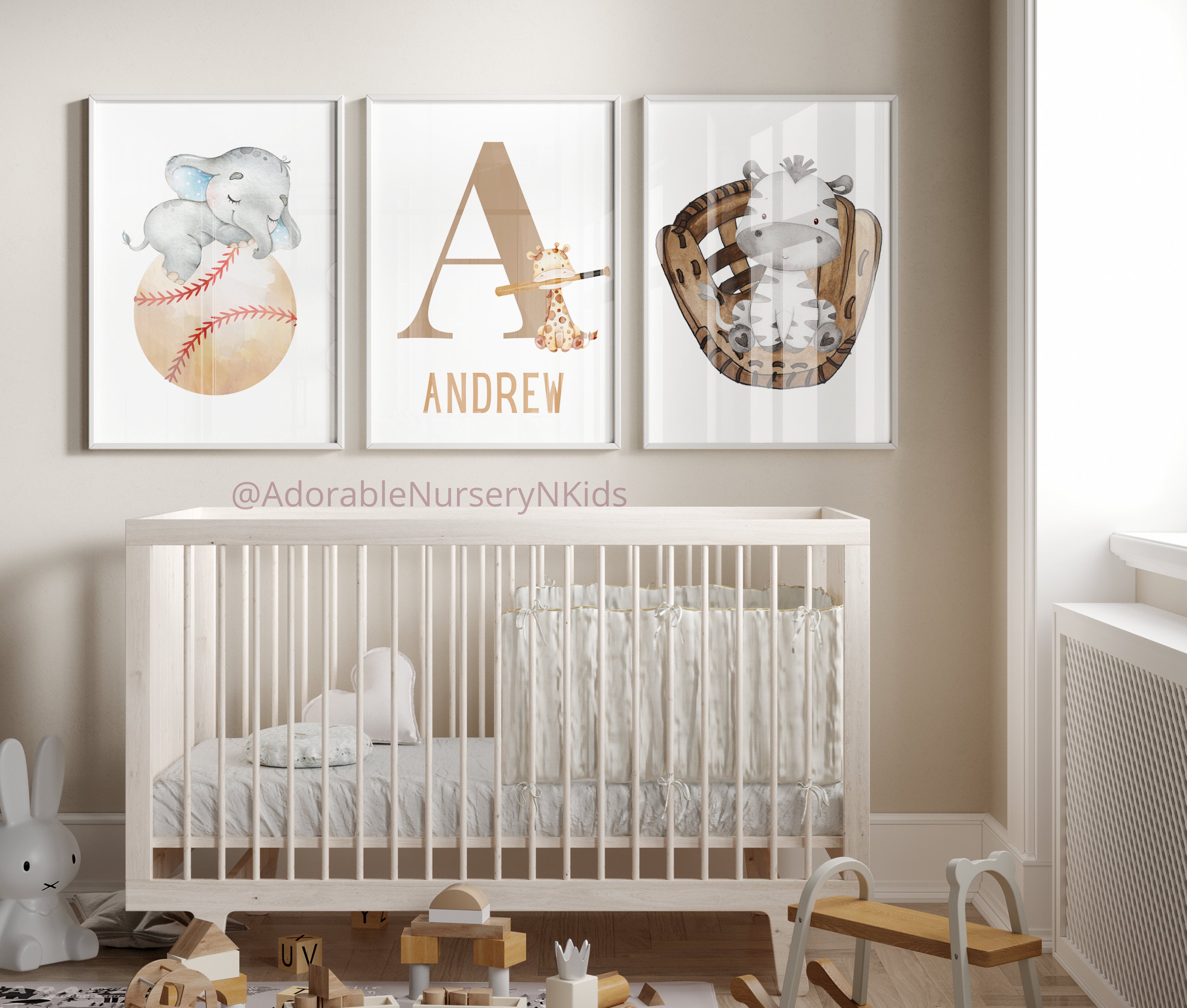 Baseball Nursery Wall Decor Retro Baseball Prints, Baseball
