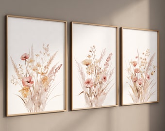 Floral prints ,Boho Nursery Wall Art, Wildflower Nursery Decor, Botanical Print, Floral Nursery Art, Girl Nursery Decor, Wildflower Prints