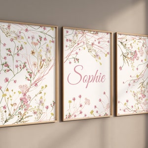 Wildflower Prints, Floral Nursery Art, Wildflower Nursery Decor, Boho Nursery Wall Art, Botanical Print, Girl Nursery Decor, Meadow flowers