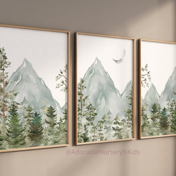 Adventure Nursery Prints, Mountain Nursery Art, Forest Wall Art, Tree Nursery Prints, Forest Nursery, Mountain Wall Art, Nursery Wall Decor