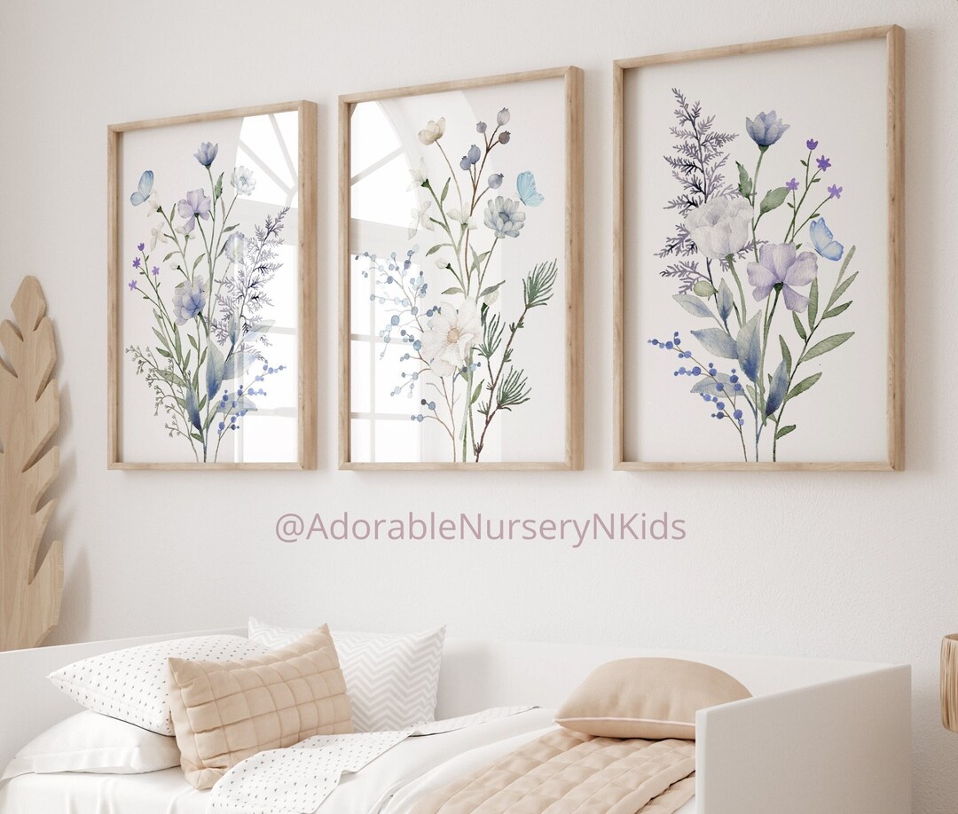 Boho Nursery Wall Art, Wildflower Nursery Decor, Botanical Print ...