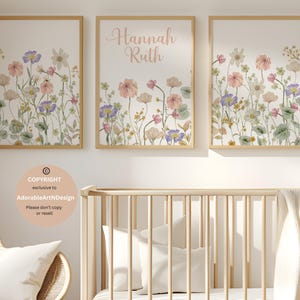 Boho Nursery Wall Art, Wildflower Nursery Decor, Botanical Print, Floral Nursery Art, Girl Nursery Decor, Wildflower Prints, Meadow flowers