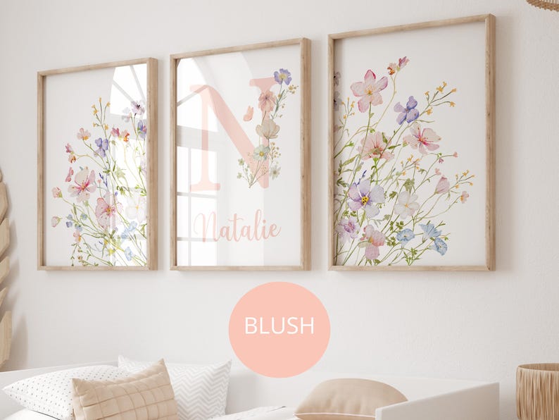 Wildflowers Prints | Custom Wild Flowers| Floral Nursery Wall Art, Boho ...