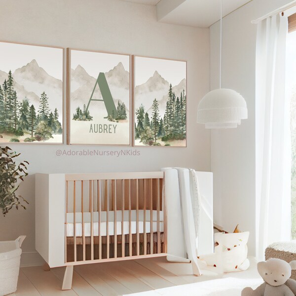 Woodland Nursery Decor Girl Etsy