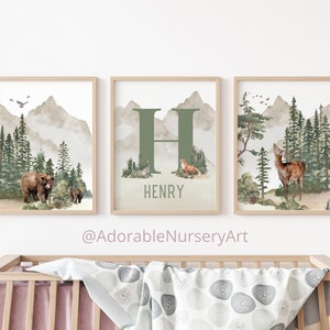 Mountain Nursery Decor, Adventure Theme Nursery, Woodland Animal Print ...