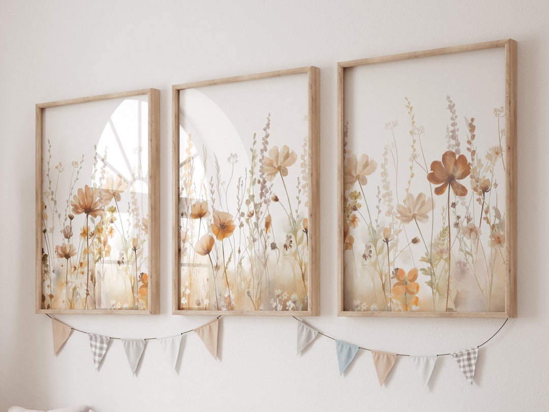 Boho Nursery Wall Art, Wildflower Nursery Decor, Botanical Print ...