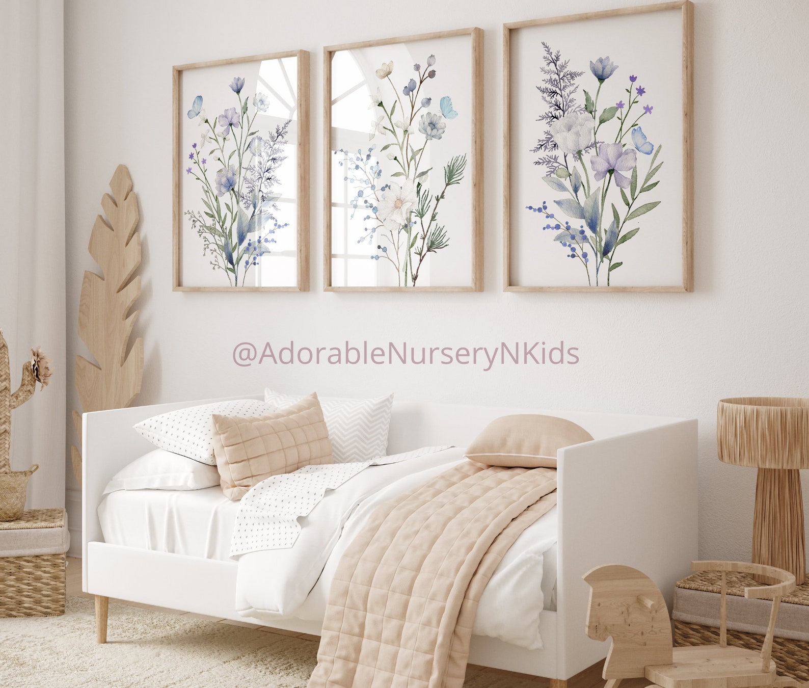 Boho Nursery Wall Art, Wildflower Nursery Decor, Botanical Print ...