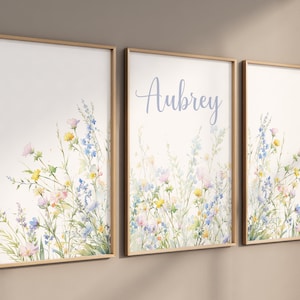 Wildflower Prints, Floral Nursery Art, Wildflower Nursery Decor, Boho Nursery Wall Art, Botanical Print, Girl Nursery Decor, Meadow flowers
