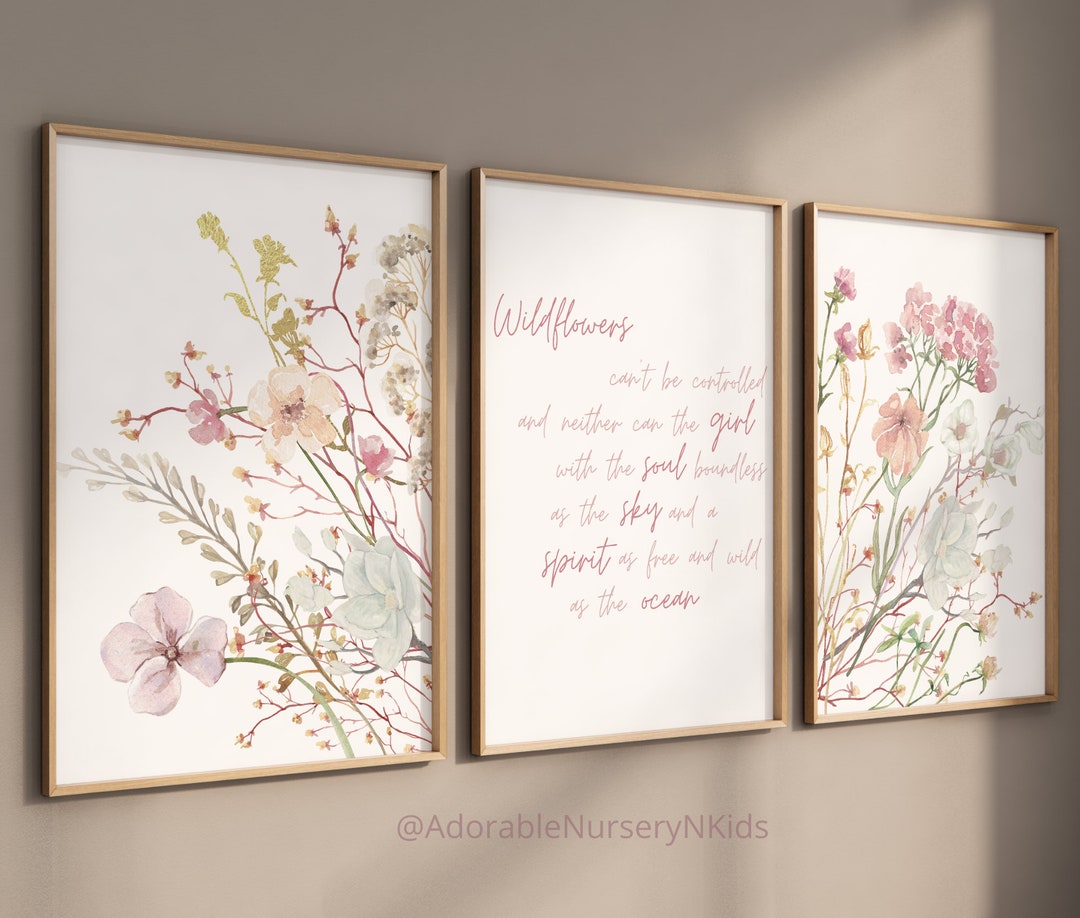 Wildflower Prints, Boho Nursery Wall Art, Botanical Print, Wildflower ...