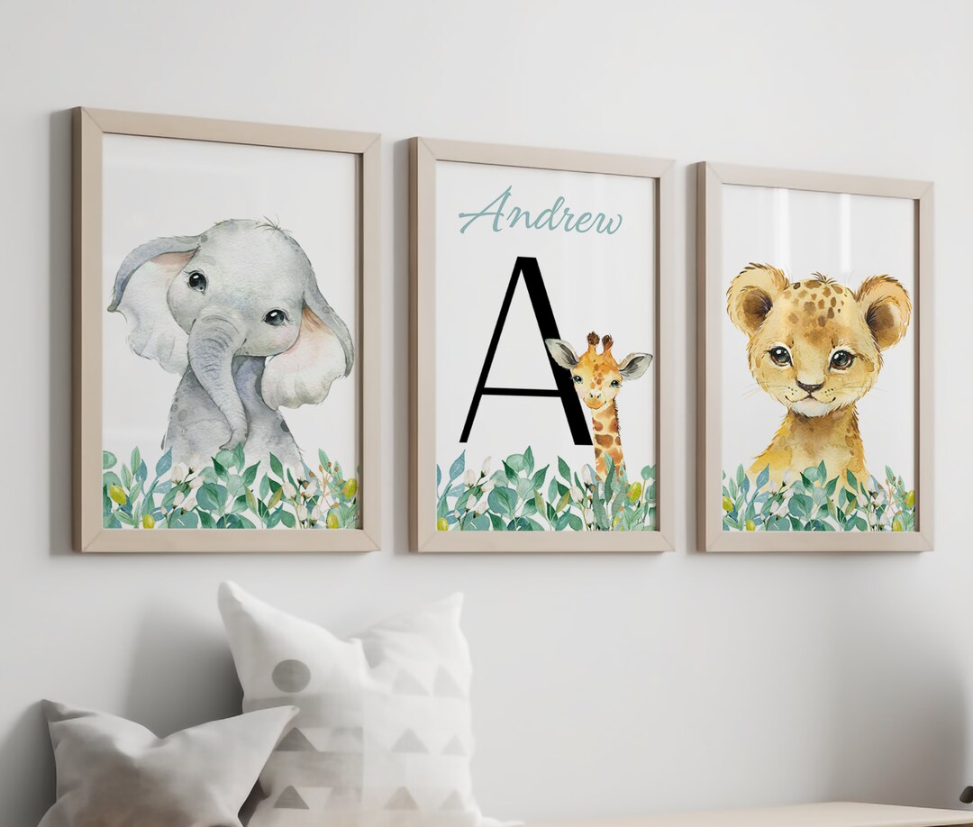 Safari Animals Nursery Prints, Gender Neutral Nursery, Animals Nursery ...