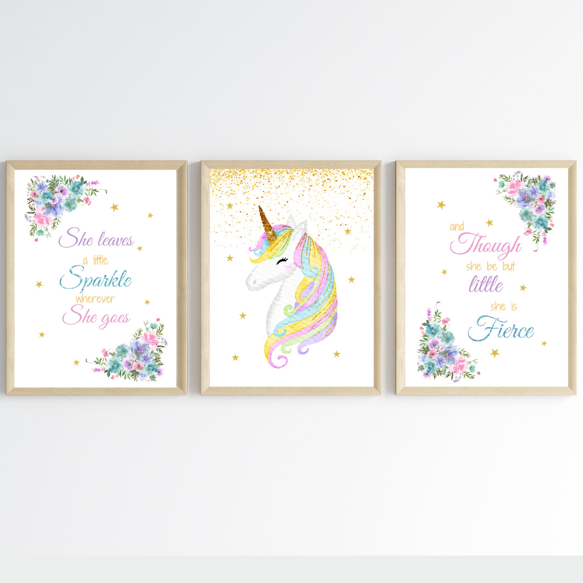 Unicorn Nursery Print Girl Nursery Decor Glitter Unicorn - Etsy