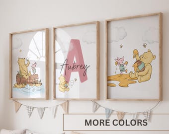 Winnie the Pooh Nursery Wall Art, Classic Winnie the Pooh Wall Art - Main Image