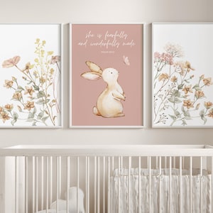 Estampas de flores silvestres, arte de parede de berçário Boho, decoração de berçário de flores silvestres, decoração de berçário feminino, arte floral de berçário, berçário cristão, berçário bíblico