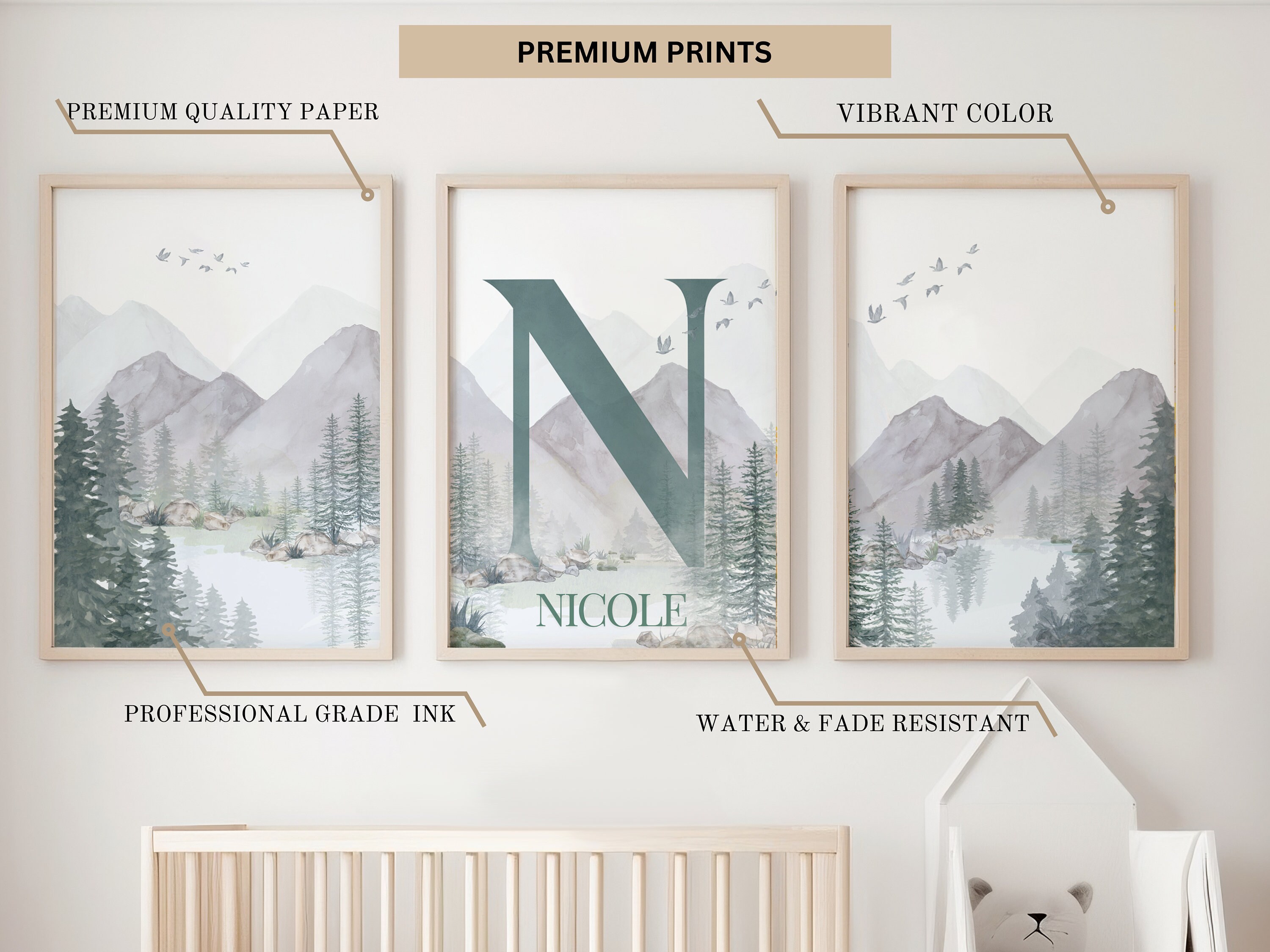 Mountain Nursery Decor, Adventure Theme Nursery, Woodland Nursery Art ...