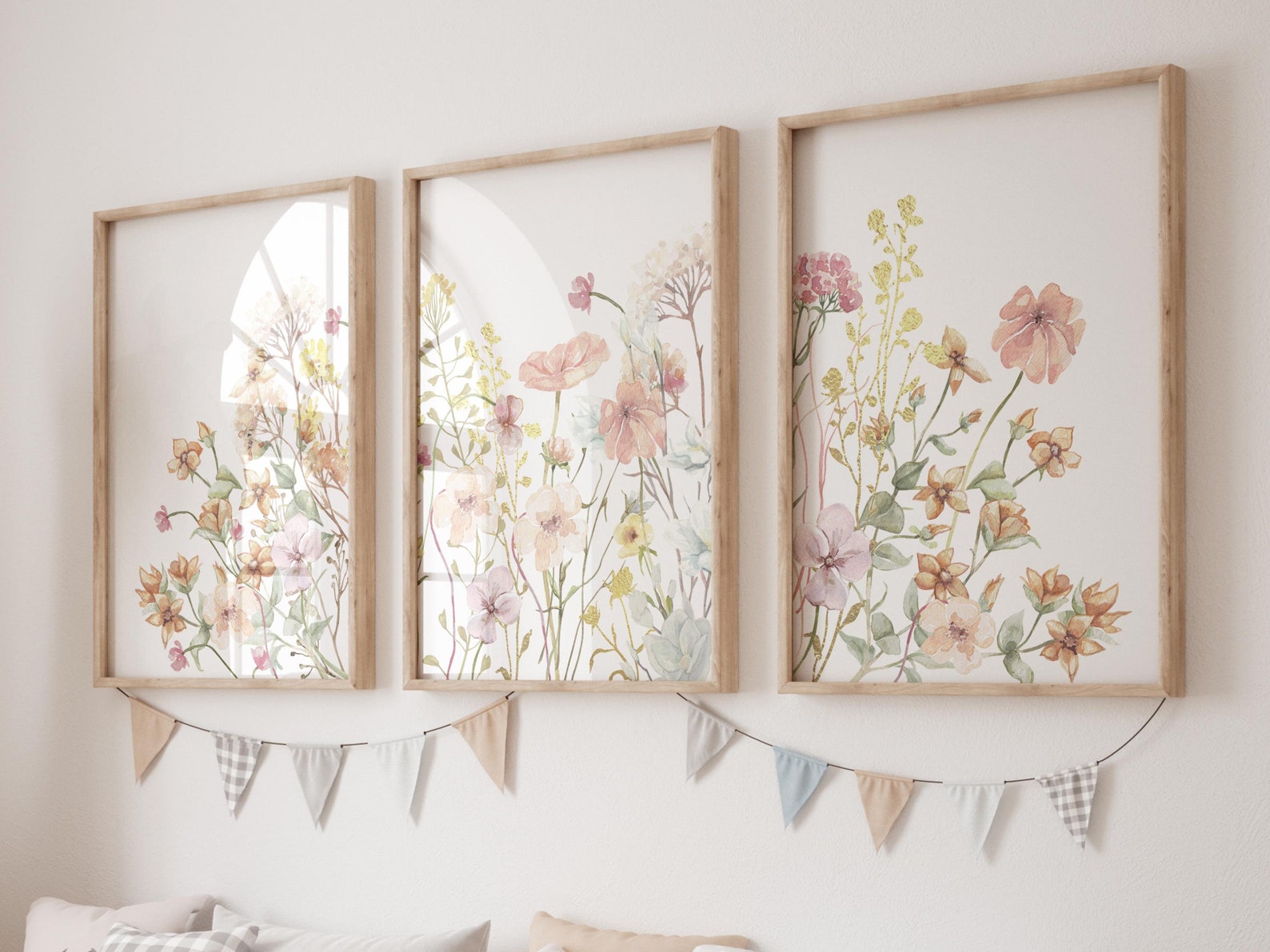 Boho Nursery Wall Art, Wildflower Nursery Decor, Botanical Print ...