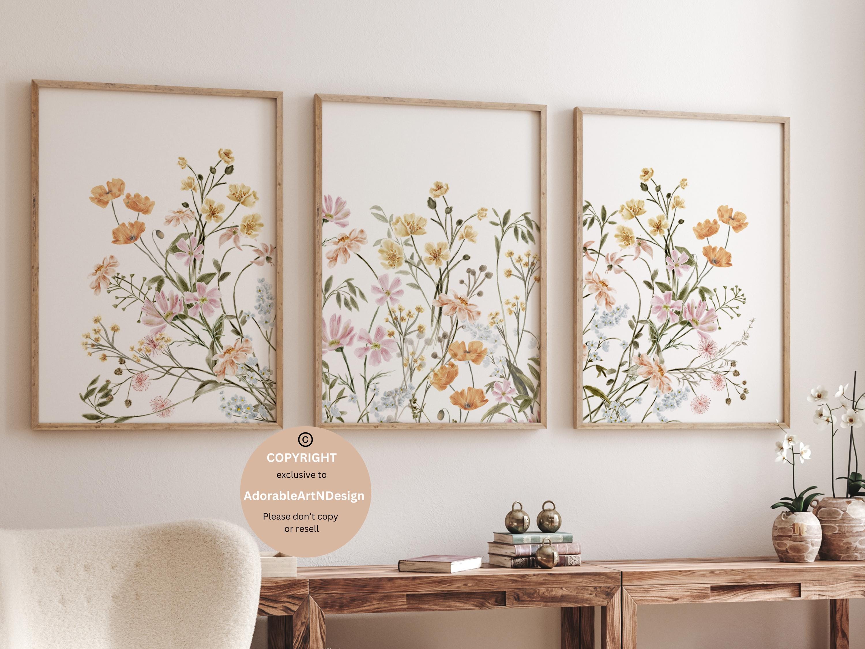 SereneHanctuary Pastel Wildflower Wall Art Set - 12x16 Inch Boho Positive Affirmation Posters For Girls Room - View #2