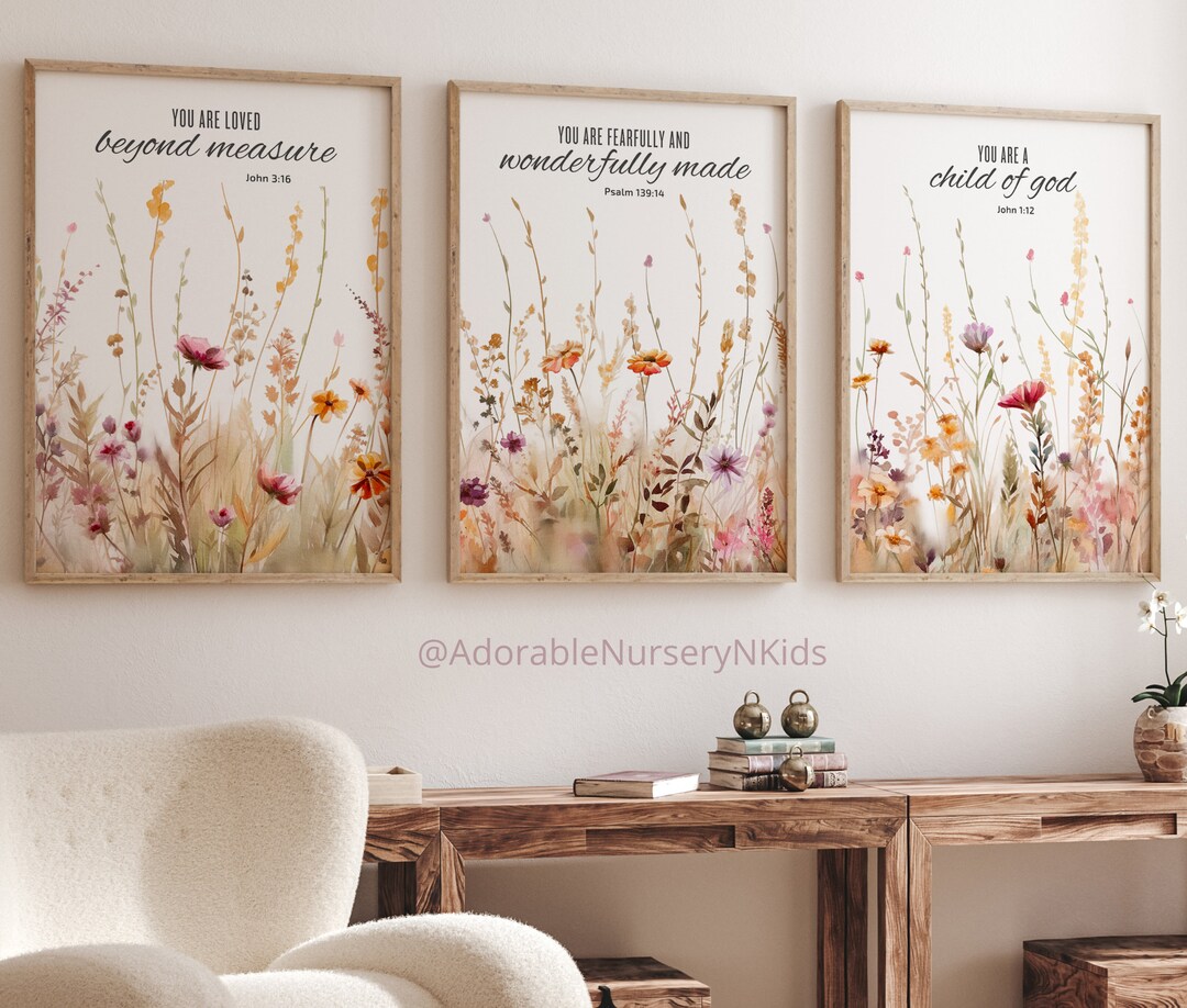 Wildflower Prints Boho Nursery Wall Art Wildflower Nursery - Etsy