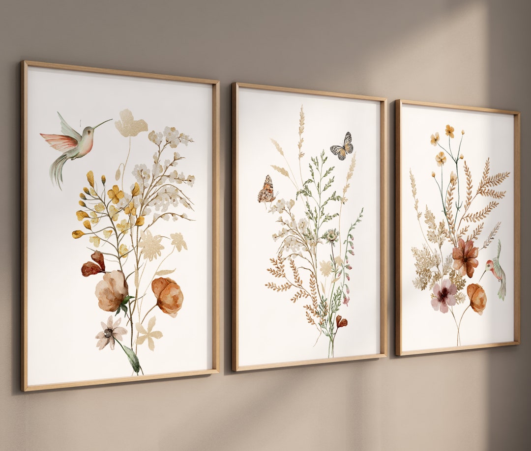 Floral Prints ,boho Nursery Wall Art, Wildflower Nursery Decor ...