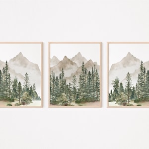 Mountain Nursery Decor Forest Nursery Prints Woodland - Etsy