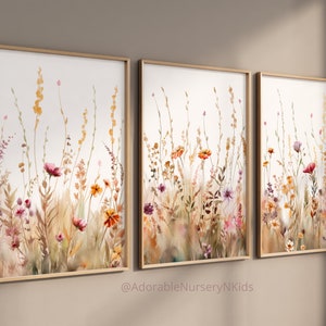 Boho Nursery Wall Art, Wildflower Nursery Decor, Botanical Print ...