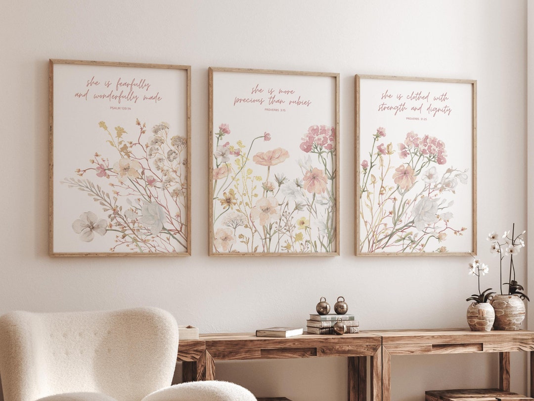 Wildflower Prints, Boho Nursery Wall Art, Wildflower Nursery Decor ...