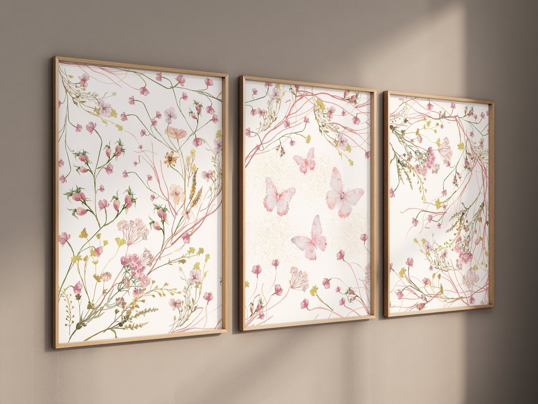 Boho Nursery Wall Art, Wildflower Nursery Decor, Botanical Print ...