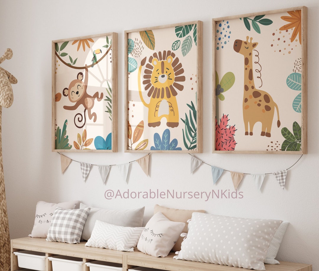 Safari Nursery Decor, Baby Boy Nursery, Boho Nursery Decor, Jungle ...
