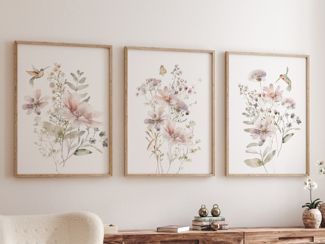 Boho Nursery Wall Art, Wildflower Nursery Decor, Botanical Print ...