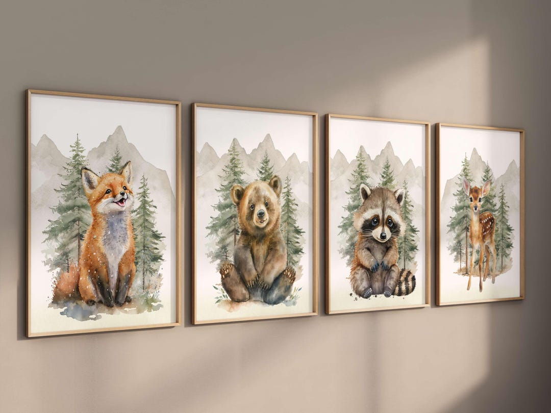 Woodland Nursery Wall Art Gift, Woodland Animal Prints, Boy Nursery ...