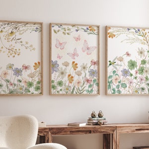 Wildflower Nursery Decor, Floral Nursery Art,  Boho Nursery Wall Art, Botanical Print, Girl Nursery Decor, Wildflower Prints, Meadow flowers
