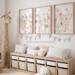 Wildflower Prints, Boho Nursery Wall Art, Botanical Print, Wildflower ...