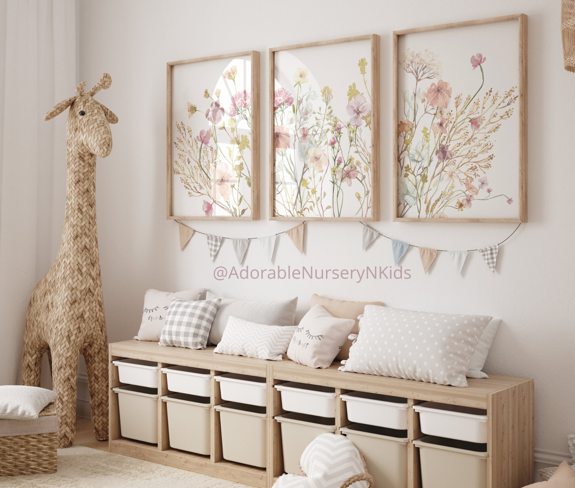 Wildflower Prints, Boho Nursery Wall Art, Botanical Print, Wildflower ...