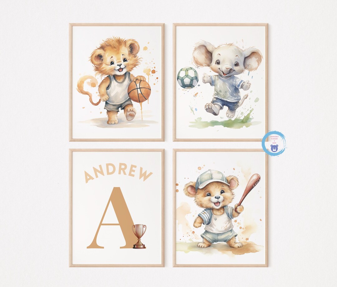 Sports Nursery Decor, Animal Nursery, Animals Sport, Baby Boy Sports