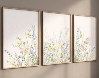 Boho Nursery wall art, floral nursery, girl nursery decor, Wildflower Nursery, botanical prints, Wild Flowers, Flower Nursery, blush nursery