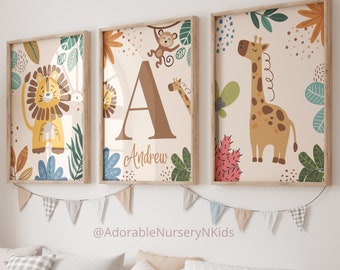 Boho Nursery Decor,Safari Nursery Decor, Baby Boy Nursery, Jungle Animal Prints, Nursery Wall Art, Baby Animal Prints, Animals Nursery Art
