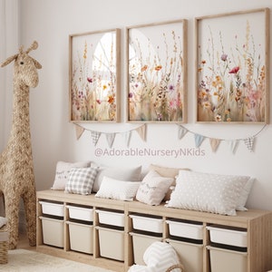 Boho Nursery Wall Art, Wildflower Nursery Decor, Botanical Print ...