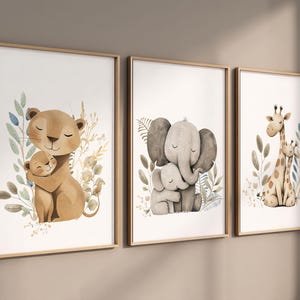 Safari nursery decor, Safari animal prints, Set of 3, Safari baby animals, Jungle nursery, Neutral nursery, Kids room art, Animal nursery