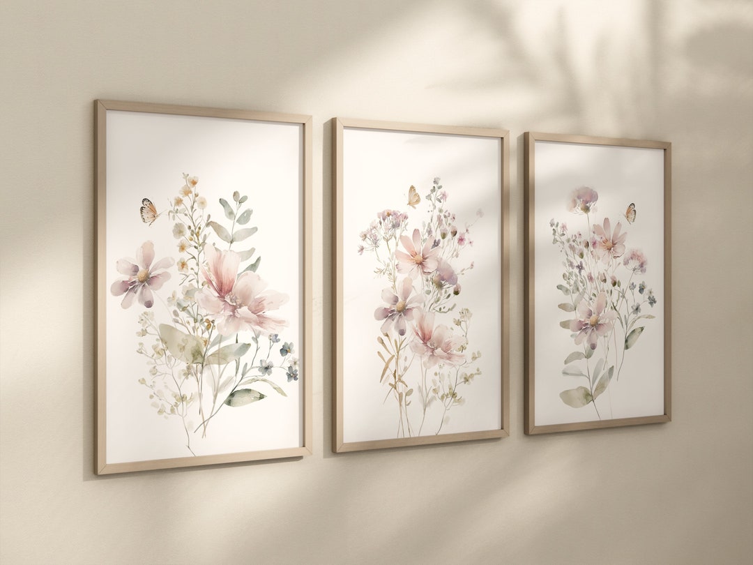 Boho Nursery Wall Art, Wildflower Nursery Decor, Botanical Print ...
