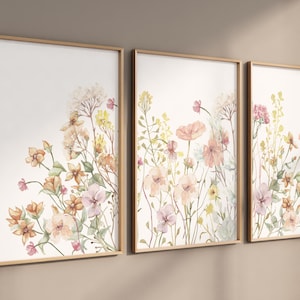 Boho Blumen Druck, Wildblumen Poster, Botanische Kunst, Botanische Illustration, Blumen Druck, Wildblumen Bild, Wiesenblumen, Wildblumen Bild
